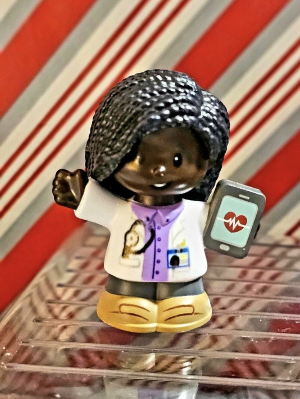 2016 Fisher-Price Little People Female African American Heart Doctor Figure